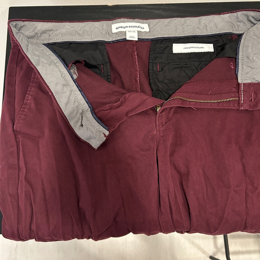 Amazon Essentials Dark Red Trousers